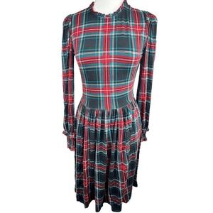 Draper James Kitty Dress Size S Georgia Plaid Belle Meade Black NWT